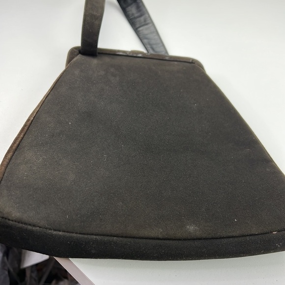 Vintage Classic Brown Brushed Suede Handbag - Picture 6 of 11